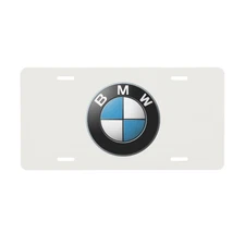 BMW 12 x 6 inch Car Ivory White Front License Plate Cover Exterior Accessories