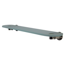 Franz Viegener 24" Tempered Frosted Glass Bathroom Wall Shelf, Polished Nickel