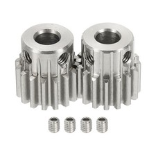 2Pcs 1 Mod 16T Spur Gear 6.35mm Bore Stainless Steel RC Car Pinion Gear 14mm 