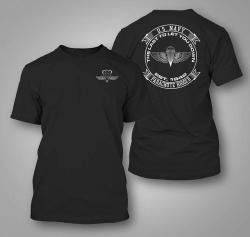 US Navy PR Parachute Rigger -  Custom Men's Back and front T-Shirt Tee