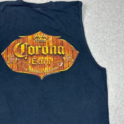 Corona Extra Mens XL Navy Muscle Tank Top Sleeveless 3D Liquid Alstyle 2005