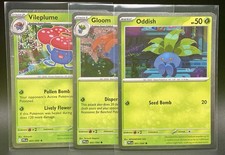 Pok mon TCG Oddish 001 Gloom 002 Vileplume 003 Cosmo Holo Promo Set