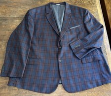 Oak Hill Sport Coat Blazer Windowpane Modern Fit Men s 4XL 58-60 Business Casual