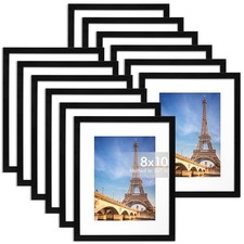 8x10 Picture Frame Set of 12 with Shatter Resistant Plexiglass, Classic Thin ...