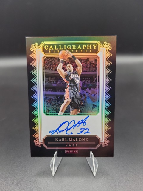 2024 Panini Calligraphy Signatures CAL-MLE Karl Malone Autograph (On Card)