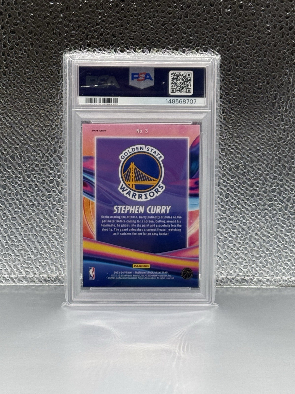 Panini 2023-24 NBA Hoops Premium Stock Stephen Curry Anti-Gravity #3 PSA 10 view 2
