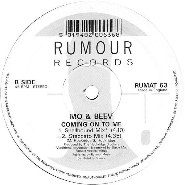 Mo & Beev - Coming On To Me (12"), photo 2 of 2