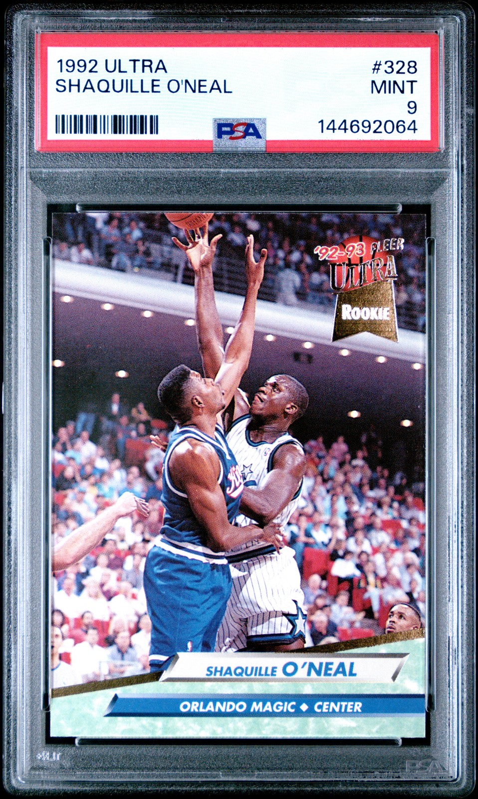 1992 ULTRA #328 SHAQUILLE O'NEAL ROOKIE RC PSA 9