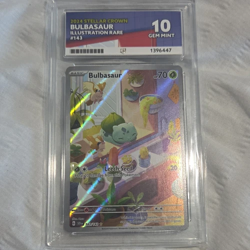 Ace Grading Pokémon TCG Bulbasaur 143/142 Stellar Crown IR Holo English 2024