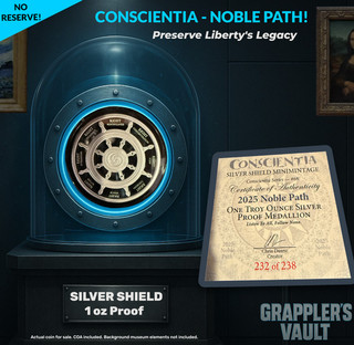 Scudo argento 2025 NOBILE SENTIERO. Conscientia #68. Solo 238 APEX UNOBTANIUM vintage