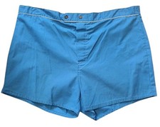 60s/70s Campus Swim Trunks Size 40" Made In USA Blue VGC
