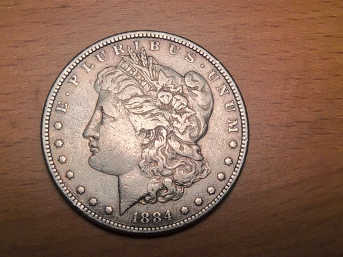 1884 Morgan Silver Dollar $1 AU Good details