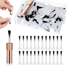 66 Pcs Nail Polish Brush Replacement, Disposable Nails Dip White, Black 