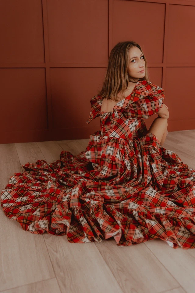 SELKIE Jane Eyre Rose Bloom Dress. Discontinued XXS Plaid Tartan Christmas - Image 4 of 4