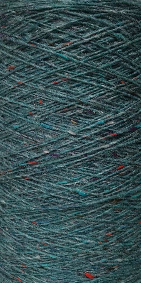 2ply Luxury Mohair / Merino Tweed Knitting Wool Cone Blue Tupilo - 340g (2711-F) - Image 3 of 4