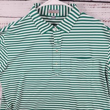 Peter Millar Summer Comfort Polo Shirt Mens XL Regular Green Striped Performance