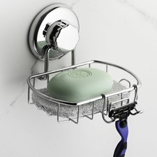 HASKO Suction Cup Soap Dish for Shower Wall, Rustproof Stainless Steel Shower...