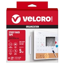 VELCRO(R) Brand STICKY BACK Tape 3/4"X15' White