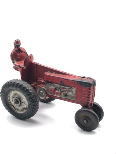 1950’s Auburn Rubber Hard Rubber RED Tractor SCHMALES VORDERTEIL - Bild 9 von 13