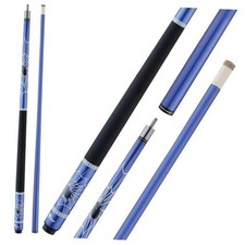 58" 2-Piece Fiberglass Graphite Composite Billiard Pool Cue Sticks Blue 19oz