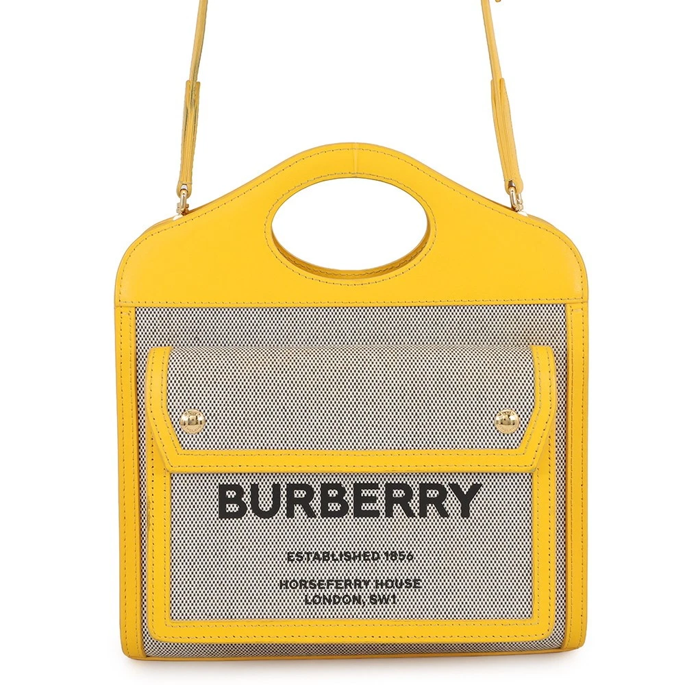Burberry — BURBERRY Pocket Bag 2WAY Bag Size Mini Canvas/Leather Beige/Yellow 8047352