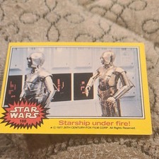Topps 1977 Star Wars Trading Card #188 Starship under fire! C-3PO A New Hope