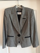 Kasper A.S.L Womens Blazer Size 8 Black White Houndstooth Jacket
