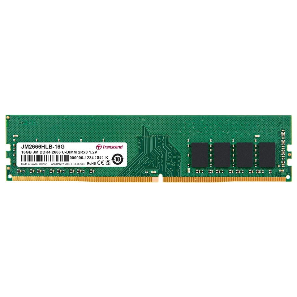 Transcend 16 GB JetRAM DDR4 2666Mhz U-DIMM 2Rx8 1Gx8 CL19 1.2 V 16 GB For deskto - Image 4 of 4