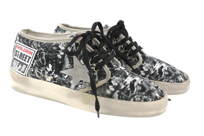 GOLDEN GOOSE High End Herren Sneaker EU43 Grau Gemustert Aged Schnürer *