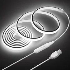 Samsion 2M COB LED Rope Light Outdoor USB Powered 6.6FT 5V LED Light Strip wi...