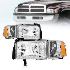 Headlight Assembly for 1994-2001 RAM 1500 1994-2002 Dodge RAM 2500 3500, Fit