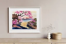 Chinese Original Watercolor Paintin Landscape Art Home Decor 12*16 Oriental Art