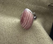 Rhodochrosite Natural Gemstone 925 Sterling Silver Handmade Ring Size 6