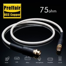 Silver Plated 75 ohm Digital Audio BNC Cable High Fidelity Digital Cable
