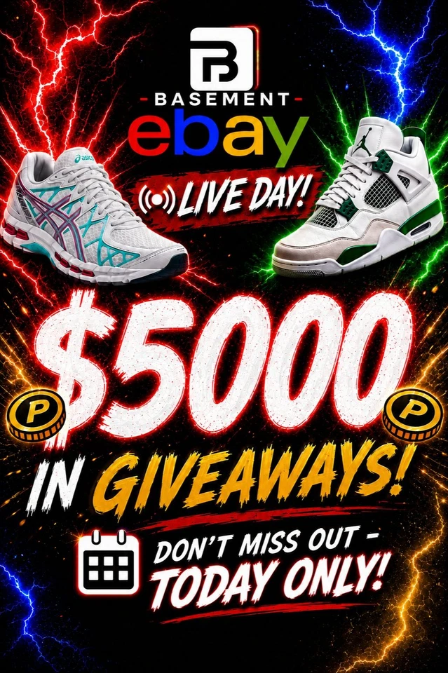 🚨 EBAY LIVE DAY 🚨 $5000 IN GIVEAWAYS 💰 $50K+ IN STOCK 👟 TODAY ONLY