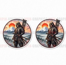Japanese Samurai Jdm Rising Sun Vinyl Decal Sticker 2 Pack B