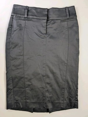 Bebe Black Pencil Skirt CB Pleat Size 4 | 24'' Length | New with Tags