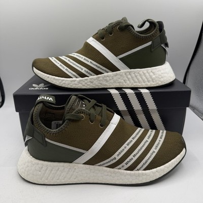 Adidas White Mountaineering NMD_R2 Primeknit Shoes Mens 8.5 Olive Sneaker CG3649