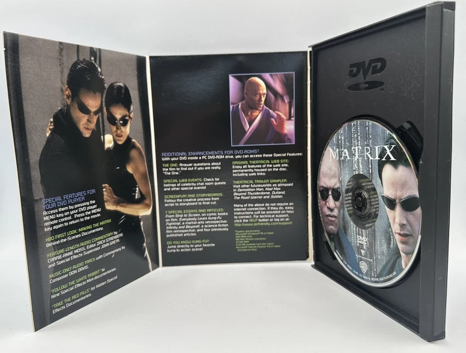 The Matrix DVD Widescreen Keanu Reeves Laurence Fishburne Hugo Weaving 1999 - Image 3 of 3