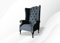 Grauer Sessel Chesterfield Design Polster Sofa Couchen Sofas Textil MöBel Neu