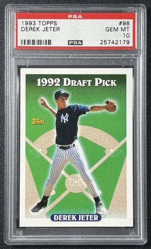 DEREK JETER PSA 10 1993 TOPPS BASEBALL #98 1992 DRAFT PICK ROOKIE RC YANKEES 179