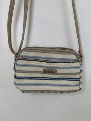 MultiSac Crossbody Bag Purse Small Beige Multi Color Striped