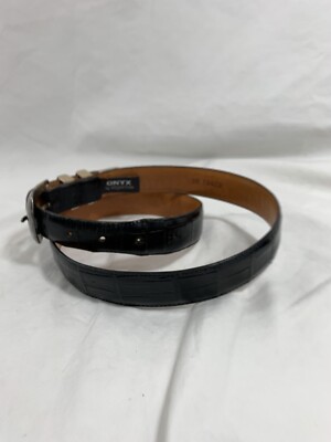 Vintage genuine ONYX by BRIGHTON black leather belt unisex  display picture 1