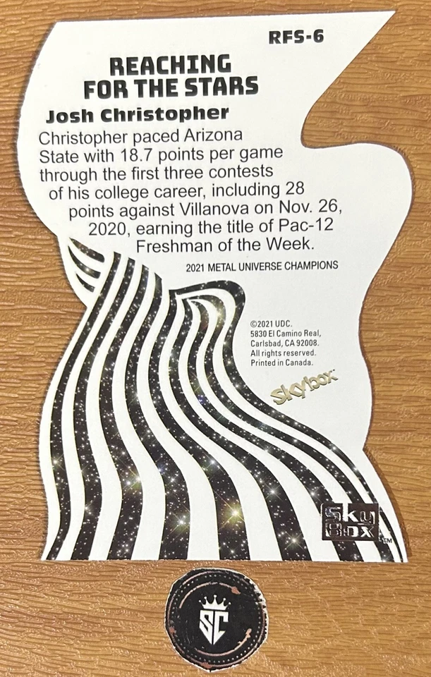 Josh Christopher 2021 Metal Universe Champions Reaching for the Stars #RFS6 - Image 2 of 2