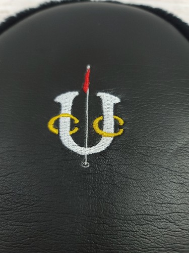 Ame Golf Club Driver Head Cover Leather Front Made In U.S.A - Picture 3 of 4