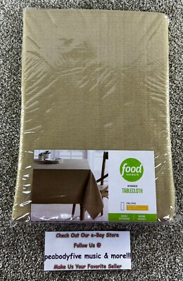 Food Network ~ Durable Cotton Blend Ribbed Tablecloth ~ 60 x 84in. Walnut Oblong