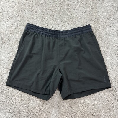 PrAna Shorts Mens XXL Geen Gray Black Elastic Waist Athletic
