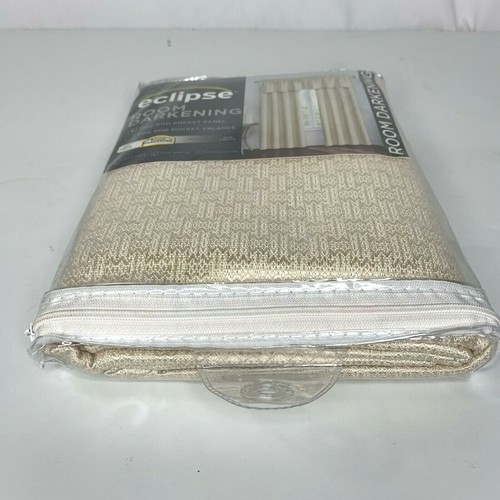 Eclipse Canova 84” Room Darkening Curtain Panel Ivory 1 Panel Textured - Picture 4 of 17