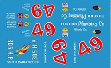  49 Bob Wellborn Tuxedo PLumbing 1958-1960 1/43rd Scale Slot Car Decals