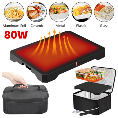 110V 80W Car Food Heating Lunch Box Electric Heater Warming Bag Office Trucks US